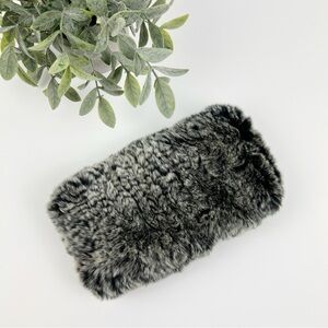 Surell Rex Rabbit Knit Headband Grey / White